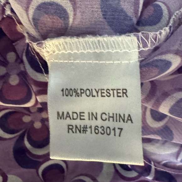 Princess Polly Purple Retro Floral Button Up Sheer Long Sleeve Blouse US 12 - Picture 4 of 7